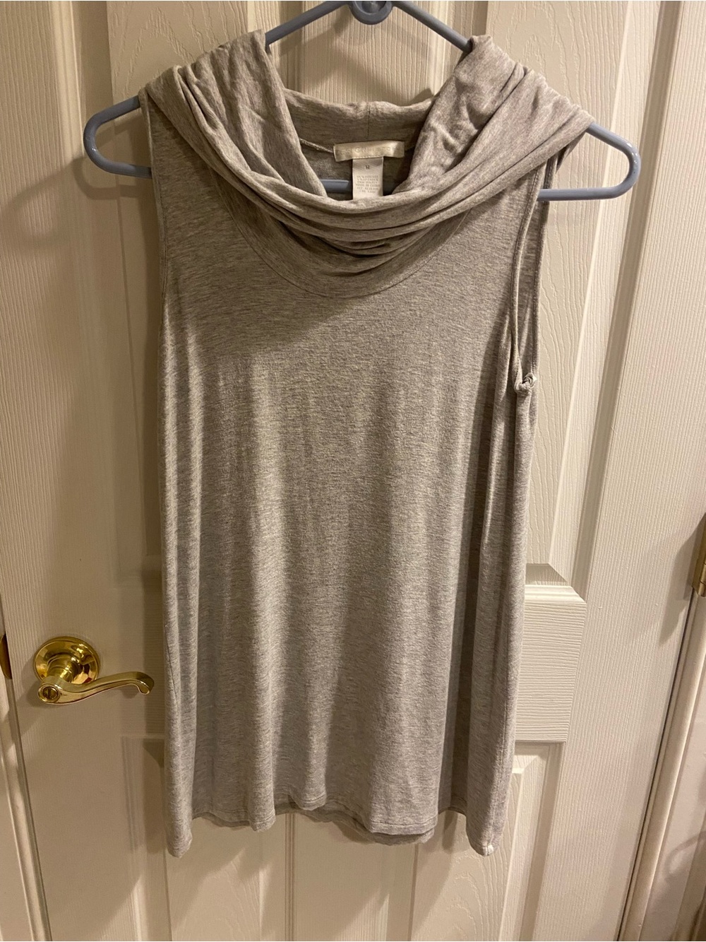 Sleeveless Cowl Neck Tunic Sweater in Heather Gray